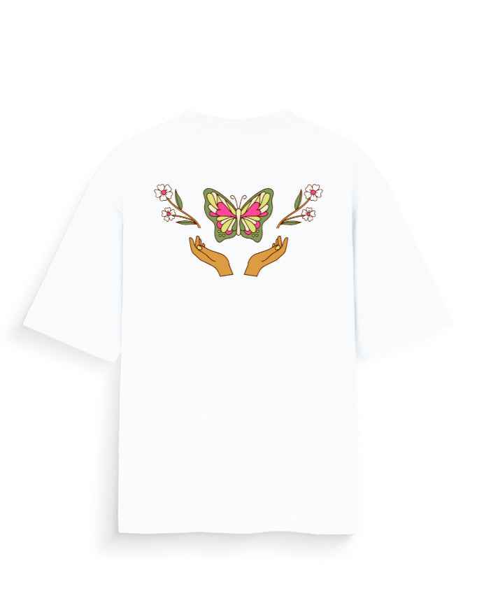 Butterfly Bloom Graphic Oversized T-Shirt - Premium Cotton Streetwear