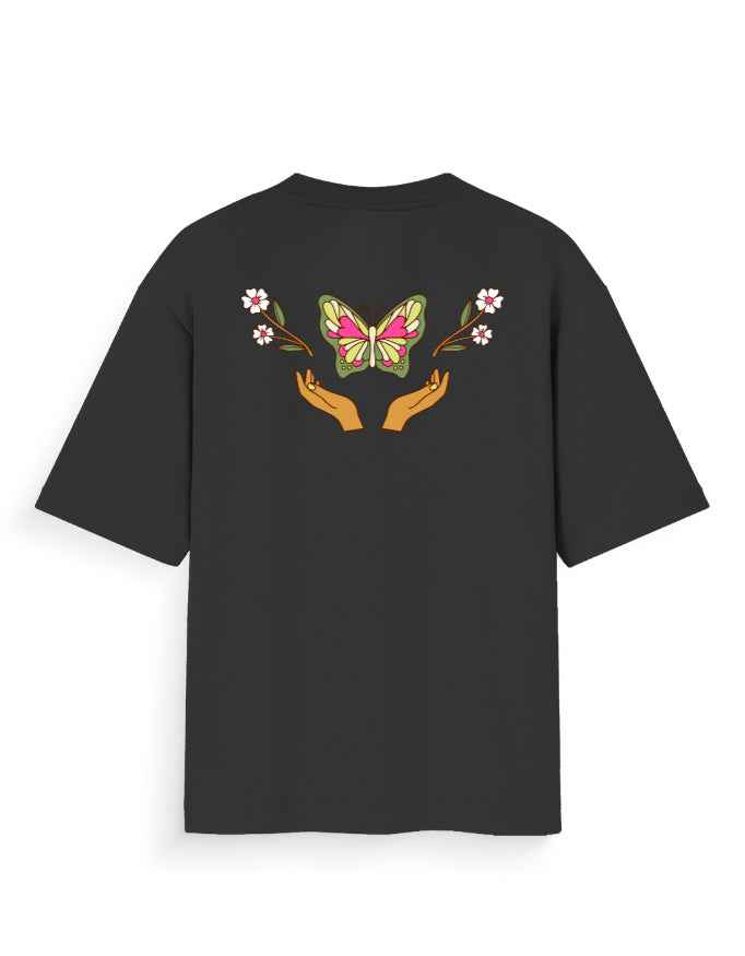 Butterfly Bloom Graphic Oversized T-Shirt - Premium Cotton Streetwear
