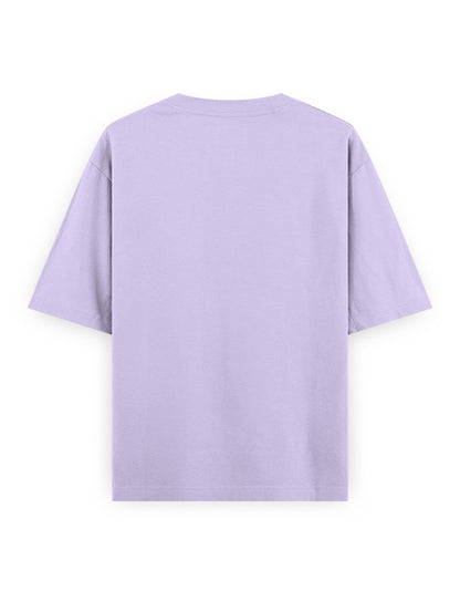 Back view of plain lavender oversized unisex streetwear t-shirt