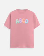 Comfortable cotton t-shirt for boys and girls featuring Trend Fever ABC graphic design and regular fit.