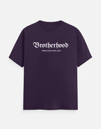Black t-shirt with 'TREND FEVER BROTHERHOOD' text on a white background