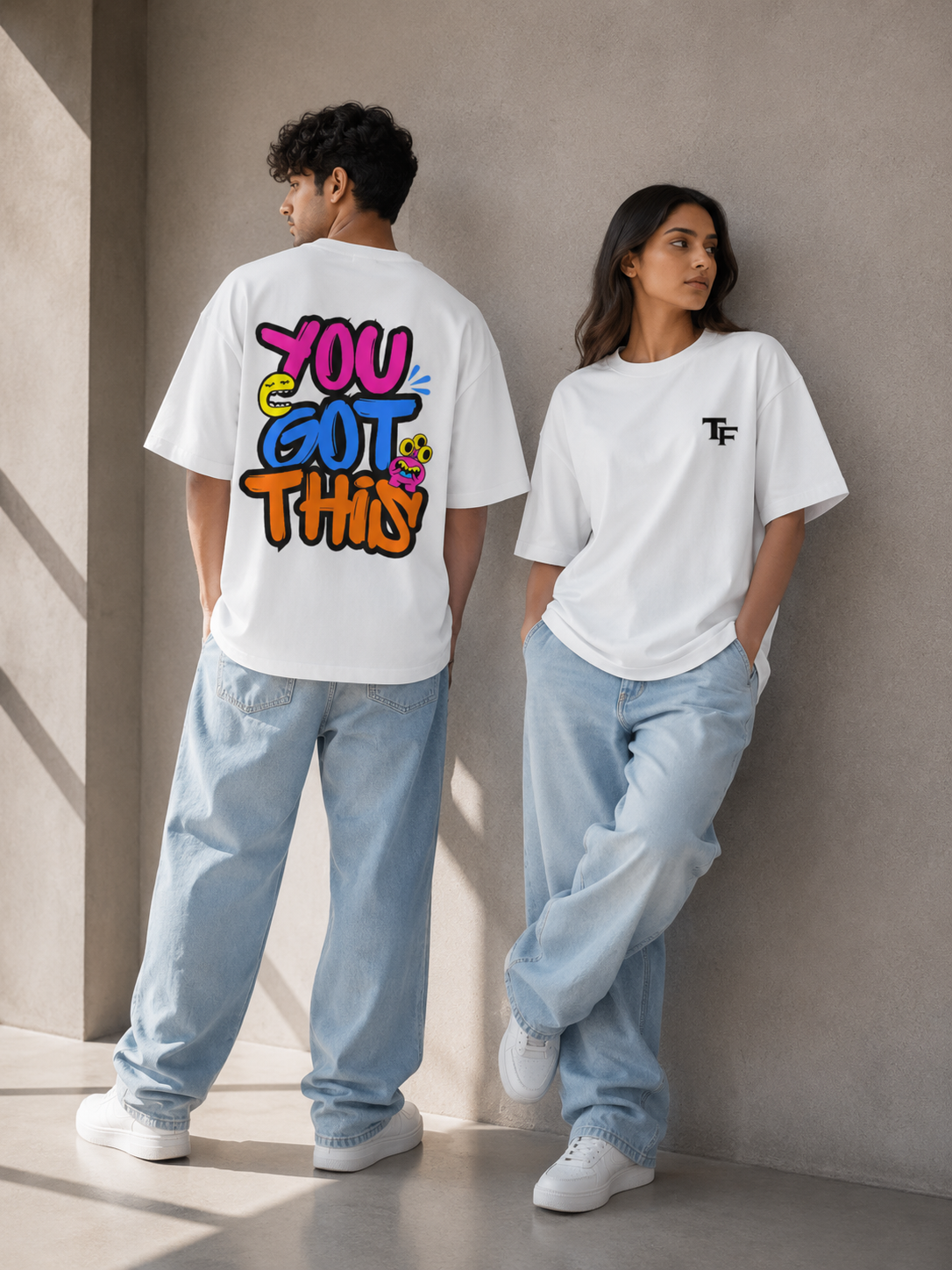 Trend Fever "You Got This" Premium Oversized Terry Graphic T-Shirt for Men & Women | 260 GSM Unisex Streetwear