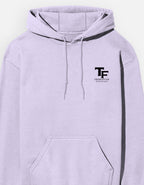 Light purple hoodie with a black skull design on a white background by Trend Fever