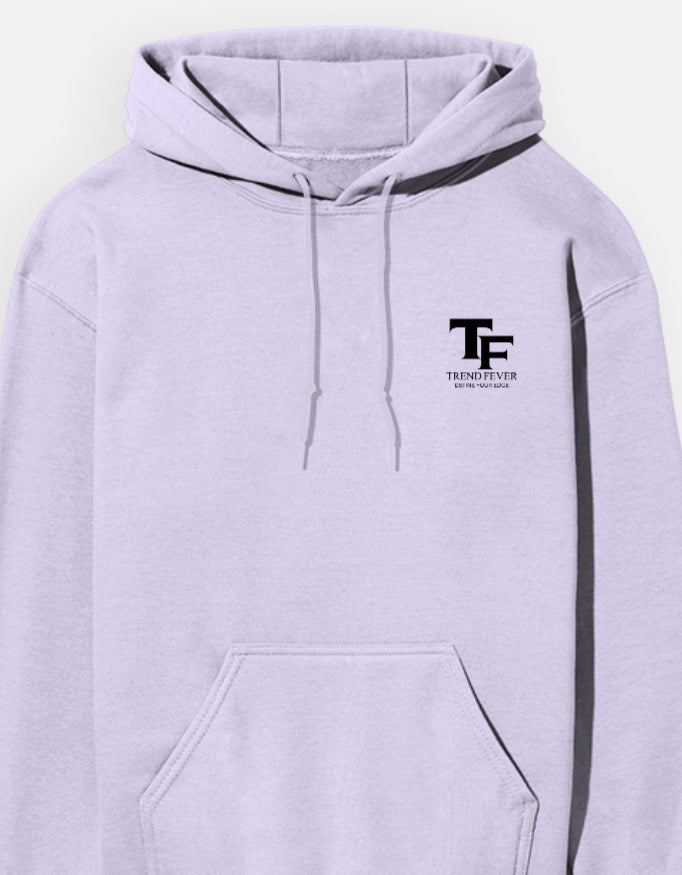 Light purple hoodie with a black skull design on a white background by Trend Fever