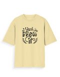 Unisex Oversized Printed T-Shirt | Just Brew It Printed Oversized T-shirt