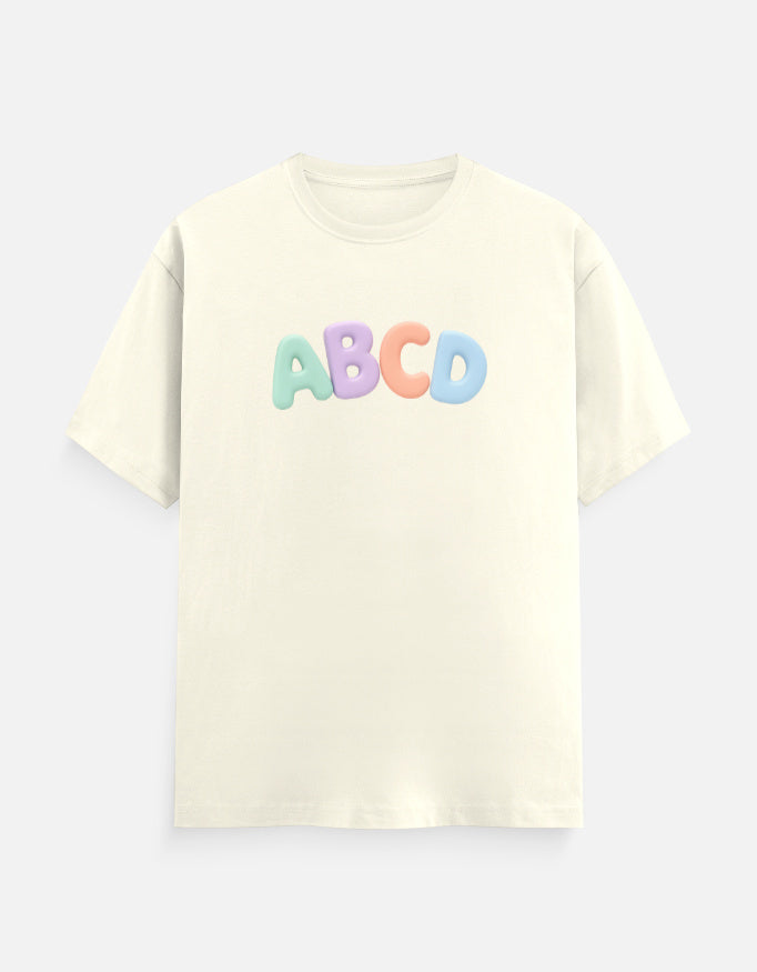 Trend Fever ABC cotton kids t-shirt with fun educational graphic for toddlers and young children.