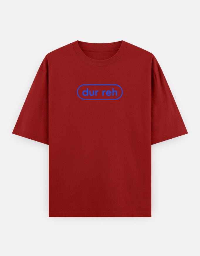 Trend Fever DUR REH 240 GSM oversized cotton T-shirt in red