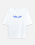 Trend Fever DUR REH oversized classic T-shirt in white with minimalist chest graphic