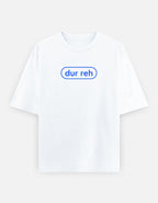 Trend Fever DUR REH oversized classic T-shirt in white with minimalist chest graphic