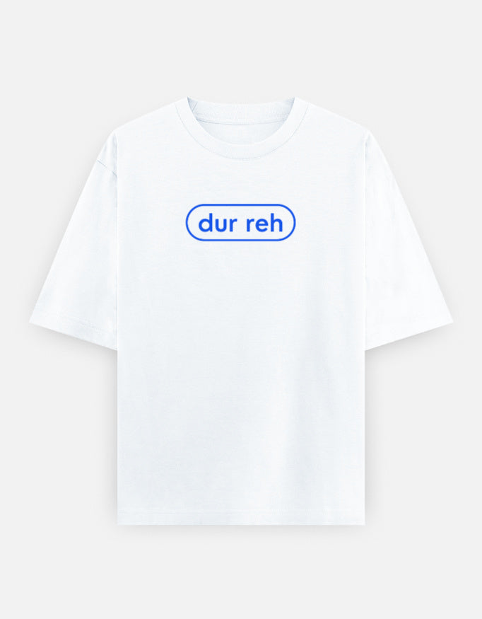 Trend Fever DUR REH oversized classic T-shirt in white with minimalist chest graphic