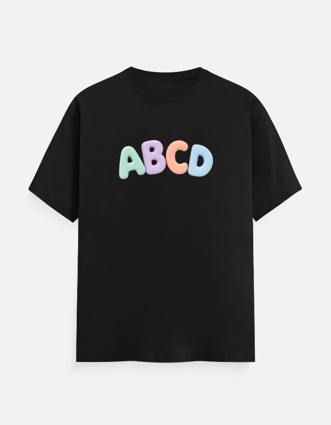 Trend Fever children's cotton t-shirt with vibrant alphabet design for school, playtime, and daily comfort.