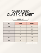 Trend Fever Élan Face oversized T-shirt size chart and measurements