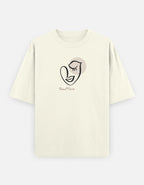 Trend Fever premium 240 GSM oversized cotton T-shirt featuring minimalist feminine face artwork