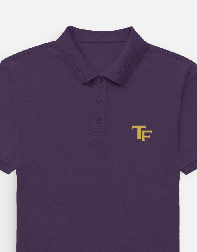 Trend Fever premium Lavender polo T-shirt with minimal TF logo in 100% cotton 220 GSM Airtex fabric