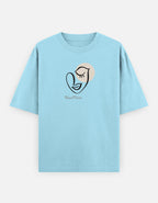 Trend Fever premium 240 GSM oversized cotton T-shirt featuring minimalist feminine face artwork