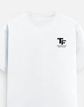 White premium cotton t-shirt with minimalist logo design