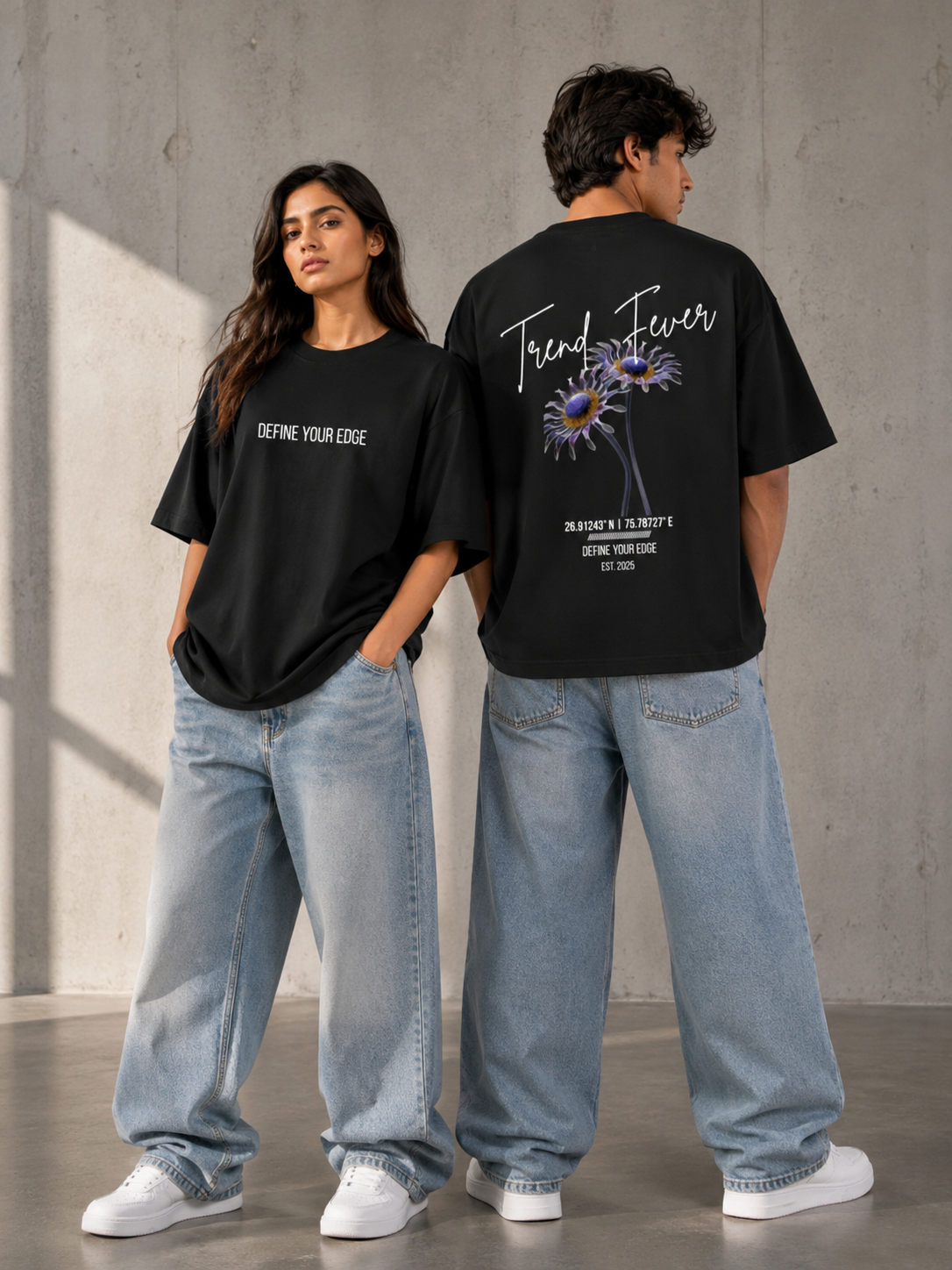Trend Fever Floral Oversized T-Shirt for Men & Women | 240 GSM Premium Cotton