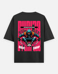 Trend Fever Stealth Strike Ninja oversized black graphic T-shirt with premium Japanese-inspired back print in 240 GSM cotton