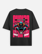 Trend Fever Stealth Strike Ninja oversized black graphic T-shirt with premium Japanese-inspired back print in 240 GSM cotton