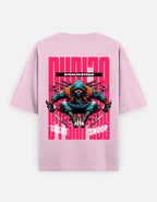 Trend Fever Stealth Strike Ninja oversized baby pink graphic T-shirt premium streetwear