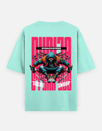 Trend Fever Stealth Strike Ninja oversized mint green cotton graphic T-shirt