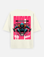 Trend Fever Stealth Strike Ninja oversized cream graphic T-shirt with premium back print